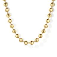 22 Inch 4mm 14K Yellow Gold Men's Hollow Ball Chain Necklace