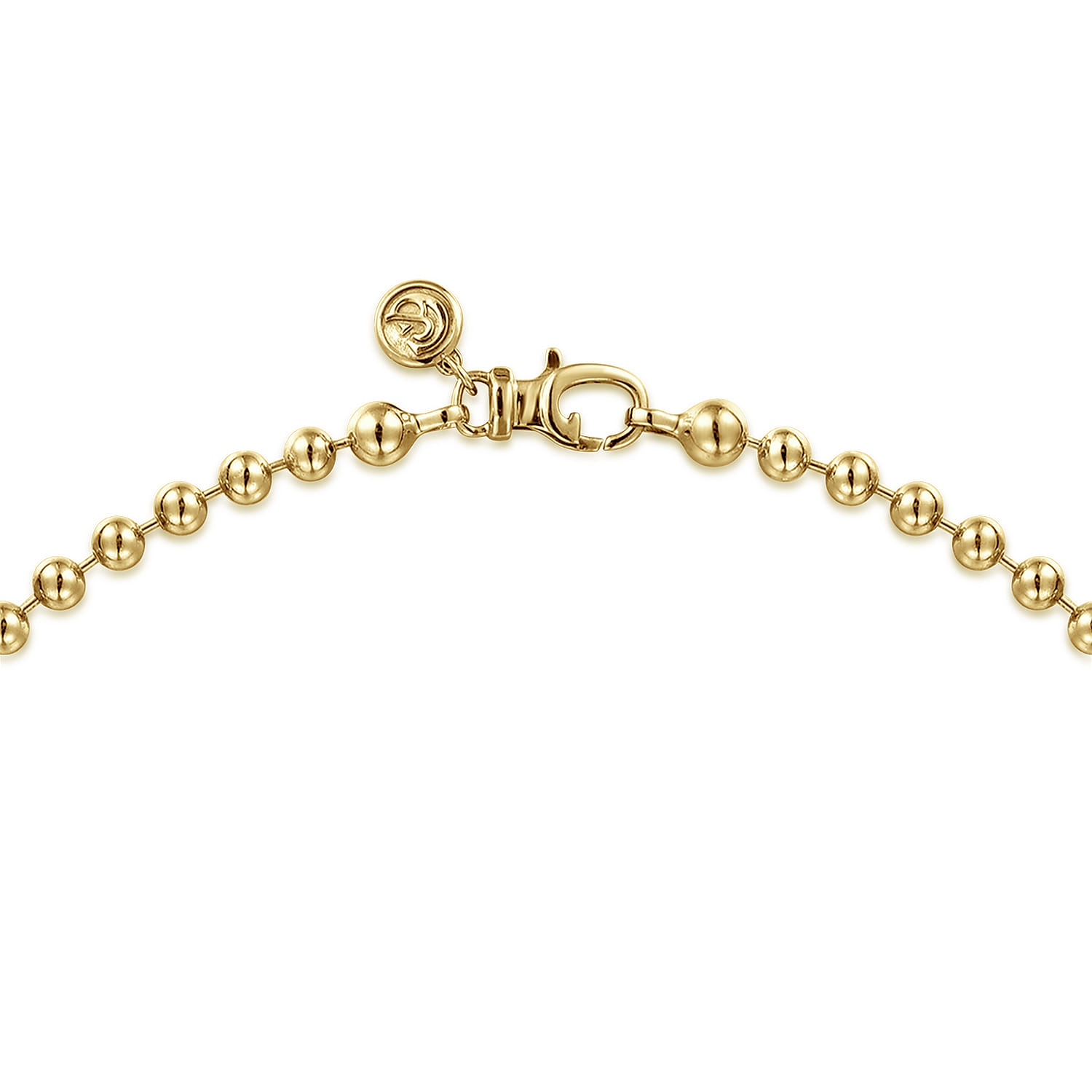 22 Inch 4mm 14K Yellow Gold Men's Hollow Ball Chain Necklace - Shot 3