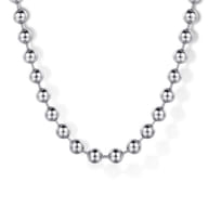22 Inch 4mm 925 Sterling Silver Men's Hollow Ball Chain Necklace