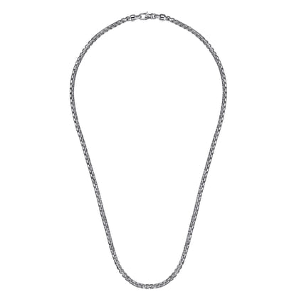 22 Inch 4mm 925 Sterling Silver Men's Solid Round Box Chain Necklace