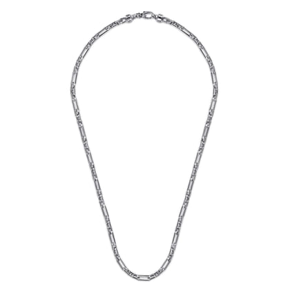 22 Inch 5.50mm 925 Sterling Silver Men's Solid Faceted Link Chain Necklace