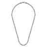 22 Inch 5.50mm 925 Sterling Silver Men's Solid Faceted Link Chain Necklace