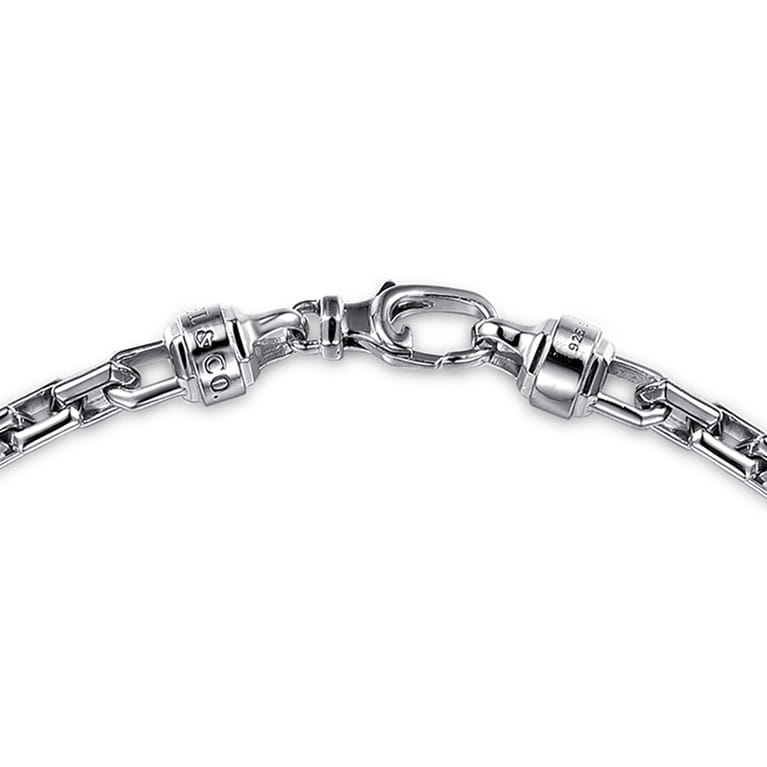 22 Inch 5.50mm 925 Sterling Silver Men's Solid Faceted Link Chain Necklace - Shot 3