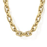 22 Inch 5.6mm 14K Yellow Gold Men's Solid Faceted Link Chain Necklace