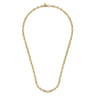 22 Inch 5.6mm 14K Yellow Gold Men's Solid Faceted Link Chain Necklace