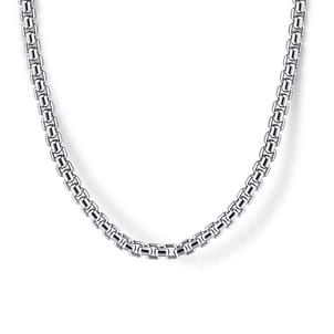 22 Inch 5.6mm 925 Sterling Silver Solid Men's Round Box Chain Necklace