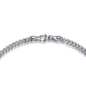 22 Inch 5mm 925 Sterling Silver Men's Solid Cuban Link Chain Necklace