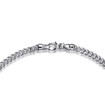 22 Inch 5mm 925 Sterling Silver Men's Solid Cuban Link Chain Necklace