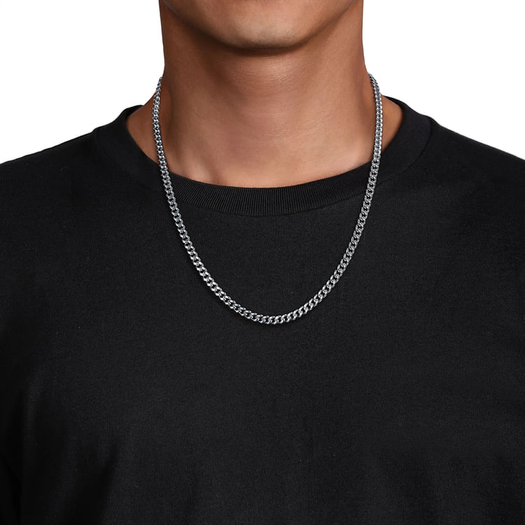 22 Inch 5mm 925 Sterling Silver Solid Men's Cuban Link Chain Necklace