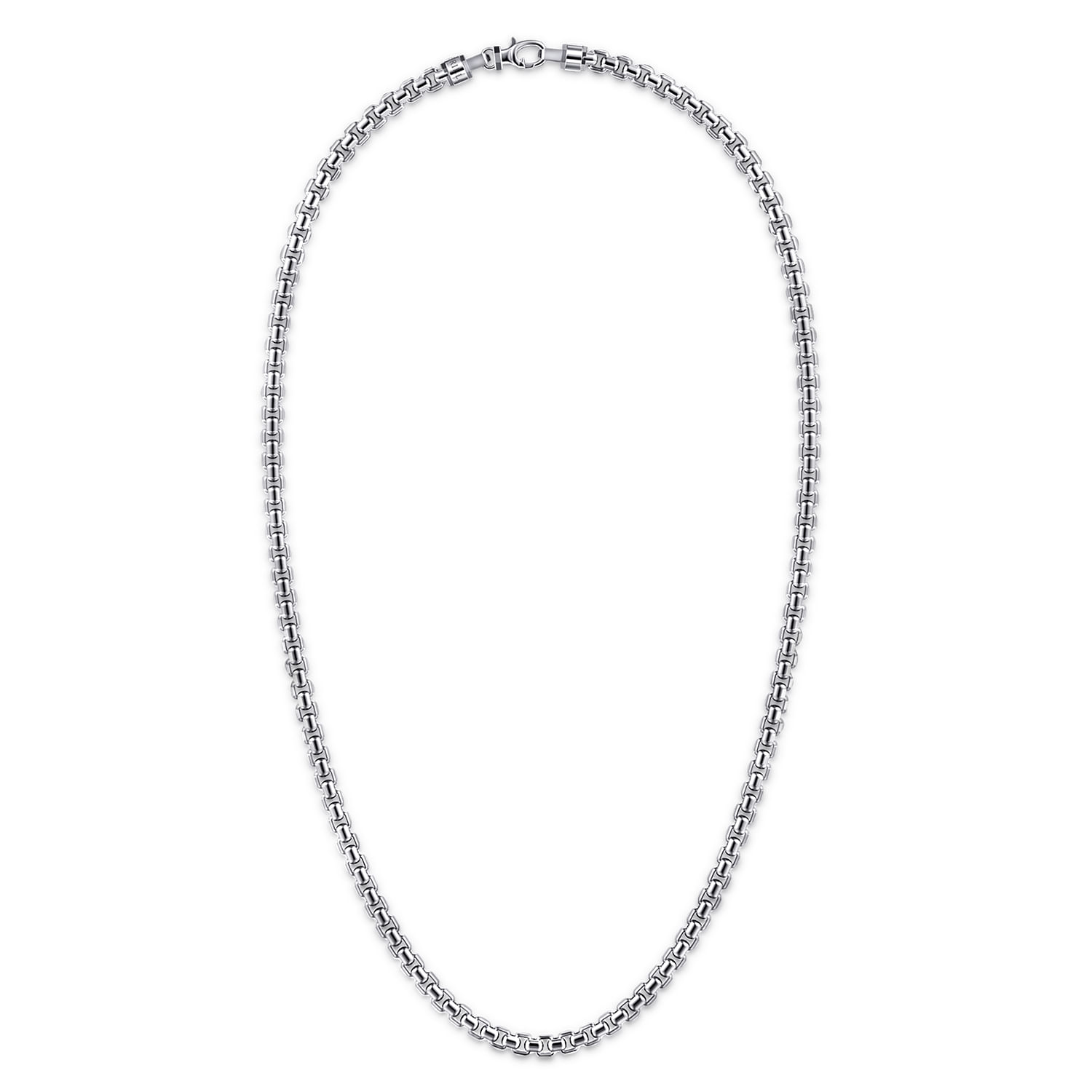 22 Inch 5mm 925 Sterling Silver Solid Men's Round Box Chain Necklace