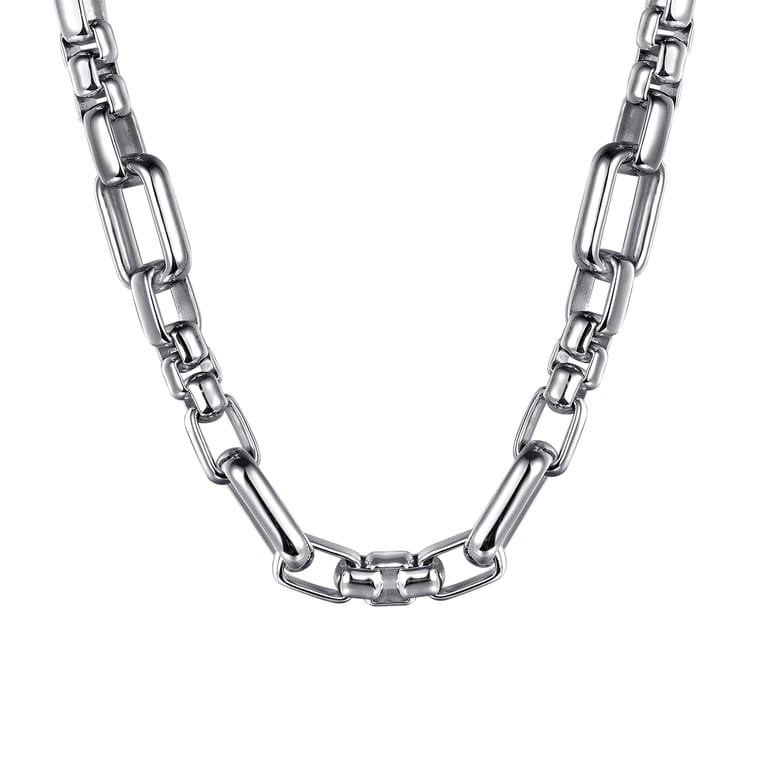 22 Inch 6.10mm 925 Sterling Silver Men's Solid Figaro Chain Necklace - Shot 1