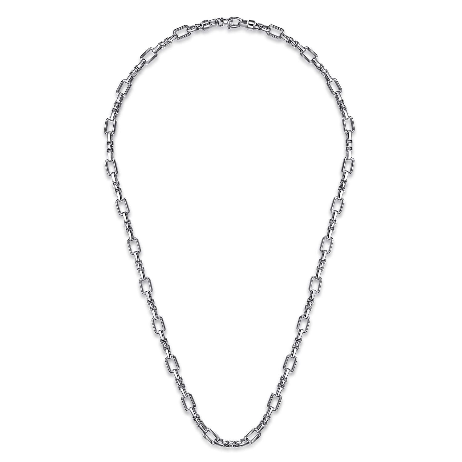 22 Inch 6.10mm 925 Sterling Silver Men's Solid Figaro Chain Necklace - Shot 2