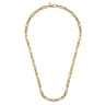 22 Inch 6.4mm 14K Yellow Gold Men's Hollow Figaro Chain Necklace