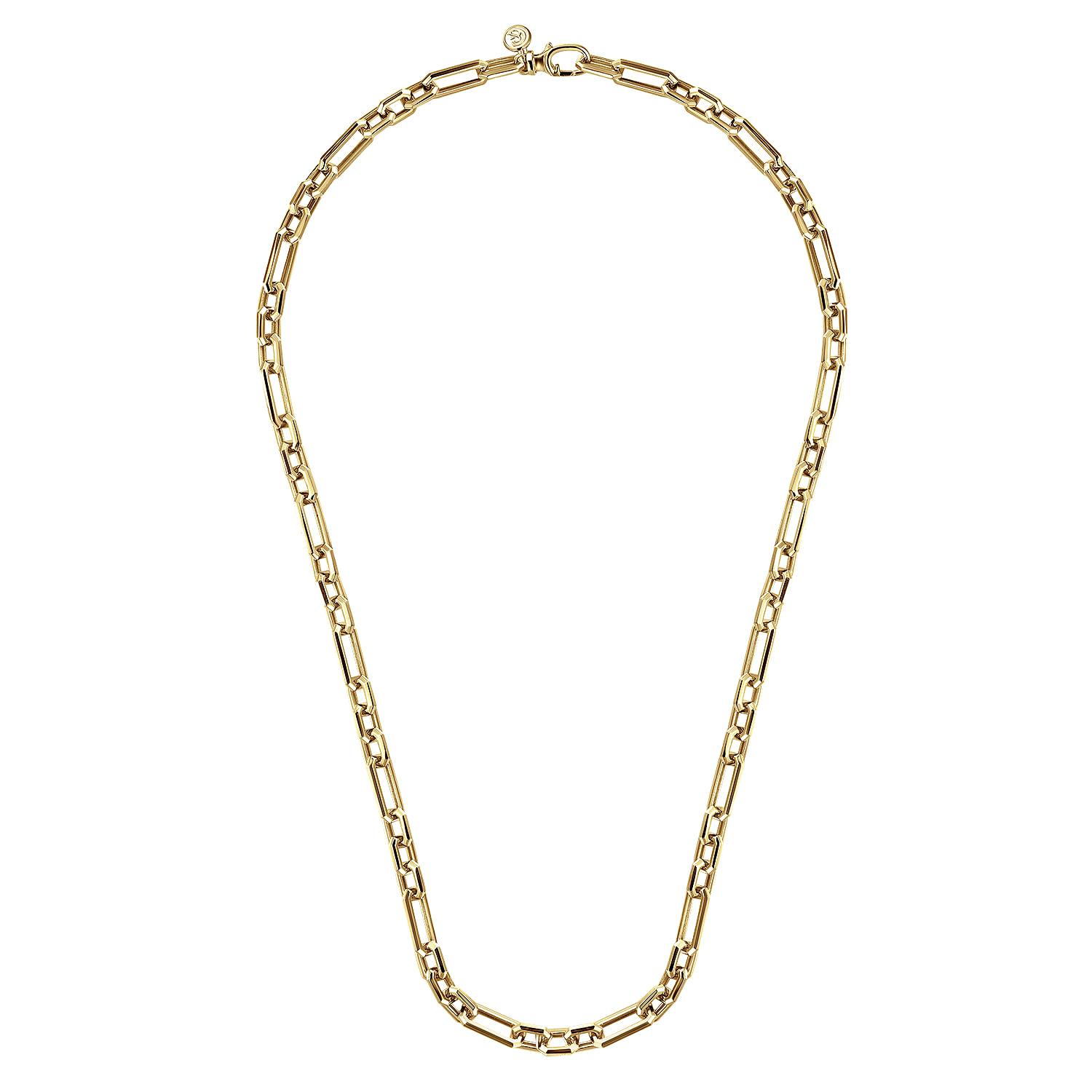 22 Inch 6.4mm 14K Yellow Gold Solid Figaro Chain Necklace