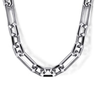 22 Inch 6.4mm 925 Sterling Silver Men's Hollow Figaro Chain Necklace