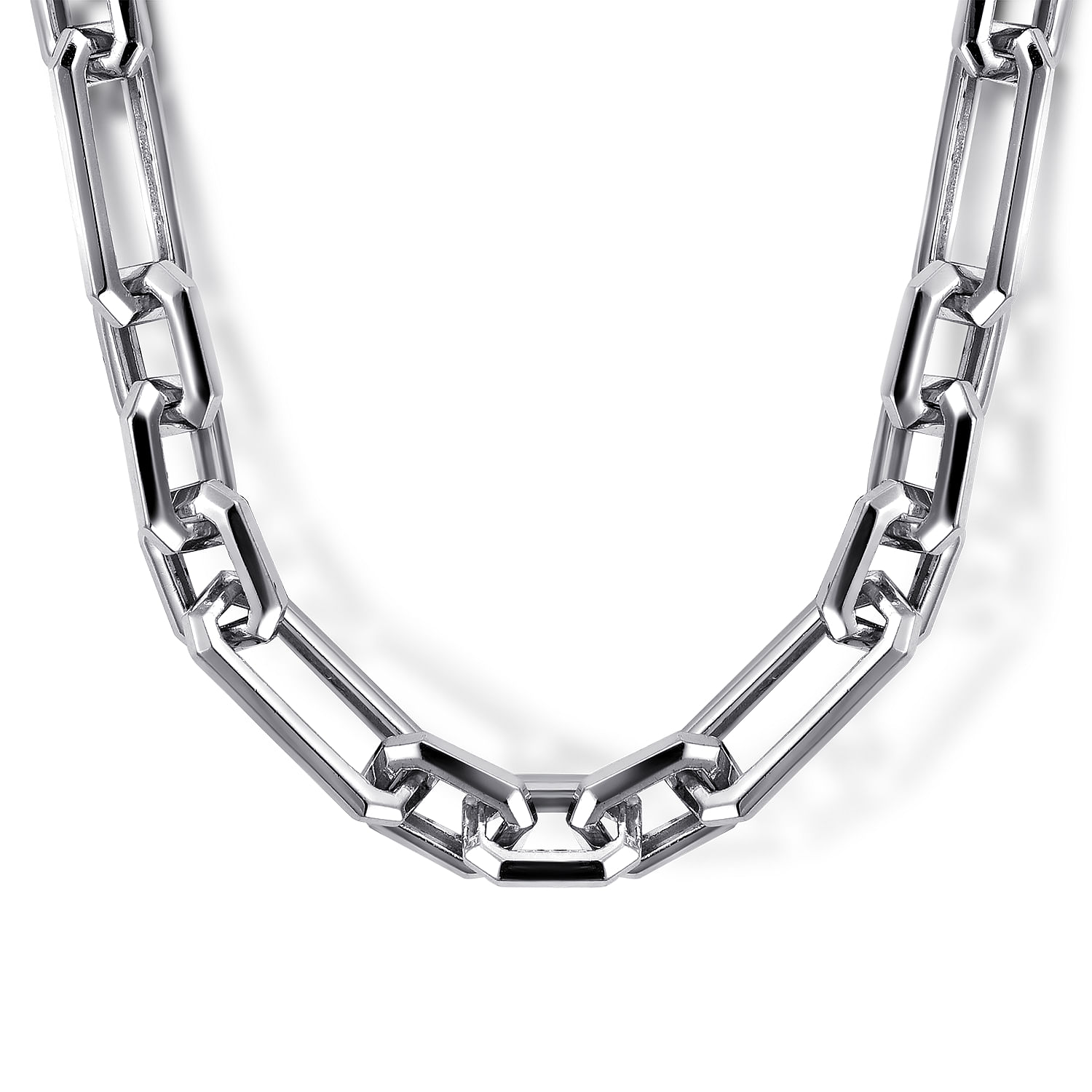 22 Inch 6.4mm 925 Sterling Silver Solid Figaro Chain Necklace