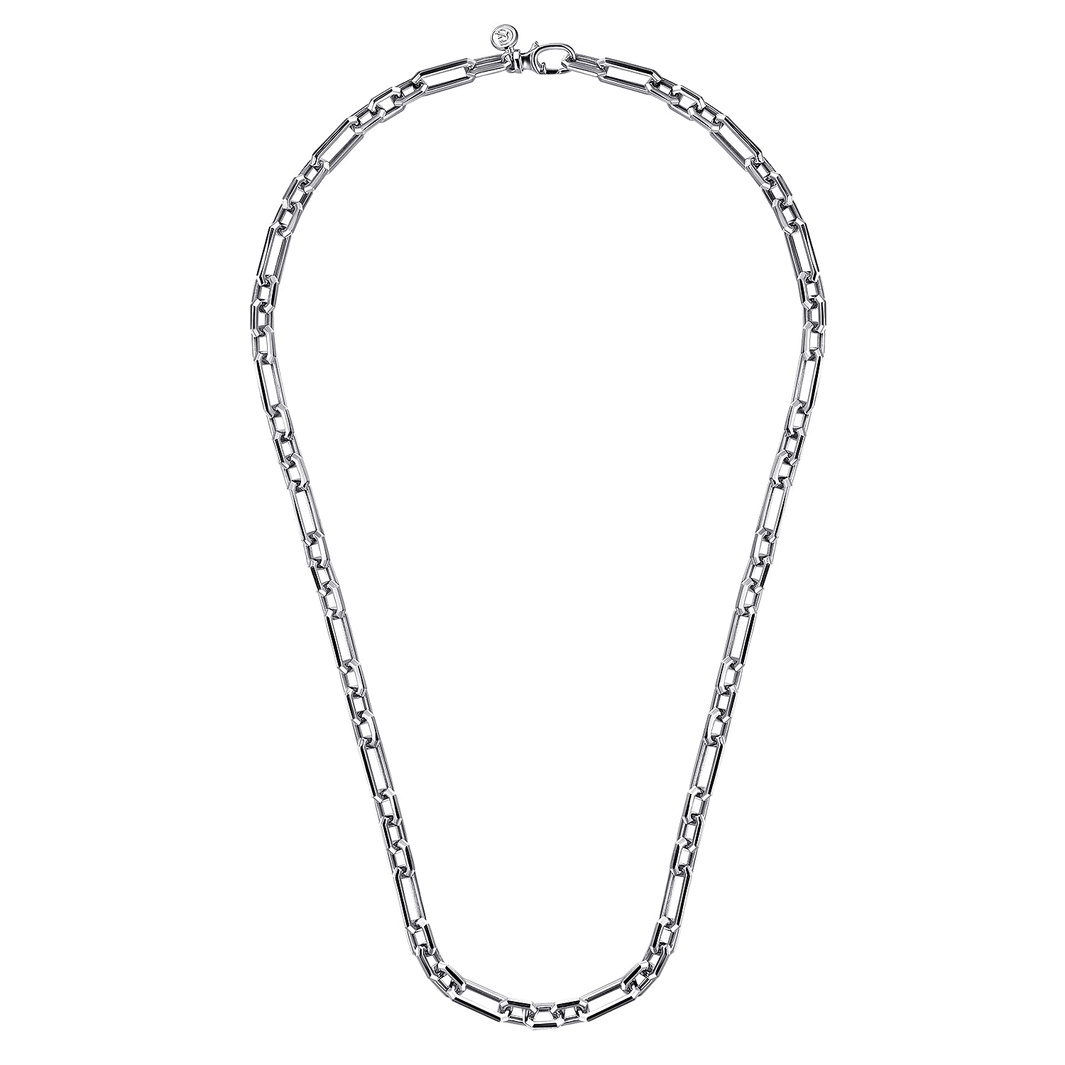 22 Inch 6.4mm 925 Sterling Silver Solid Figaro Chain Necklace