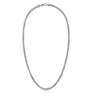 22 Inch 6.5mm 925 Sterling Silver Solid Men's Round Box Chain Necklace
