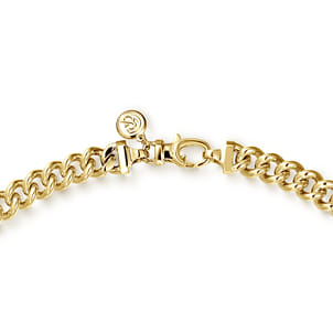 22 Inch 7mm 14K Yellow Gold Men's Solid Cuban Link Chain Necklace