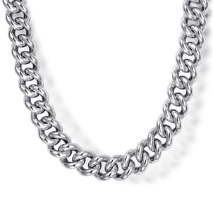 22 Inch 7mm 925 Sterling Silver Men's Solid Cuban Link Chain Necklace