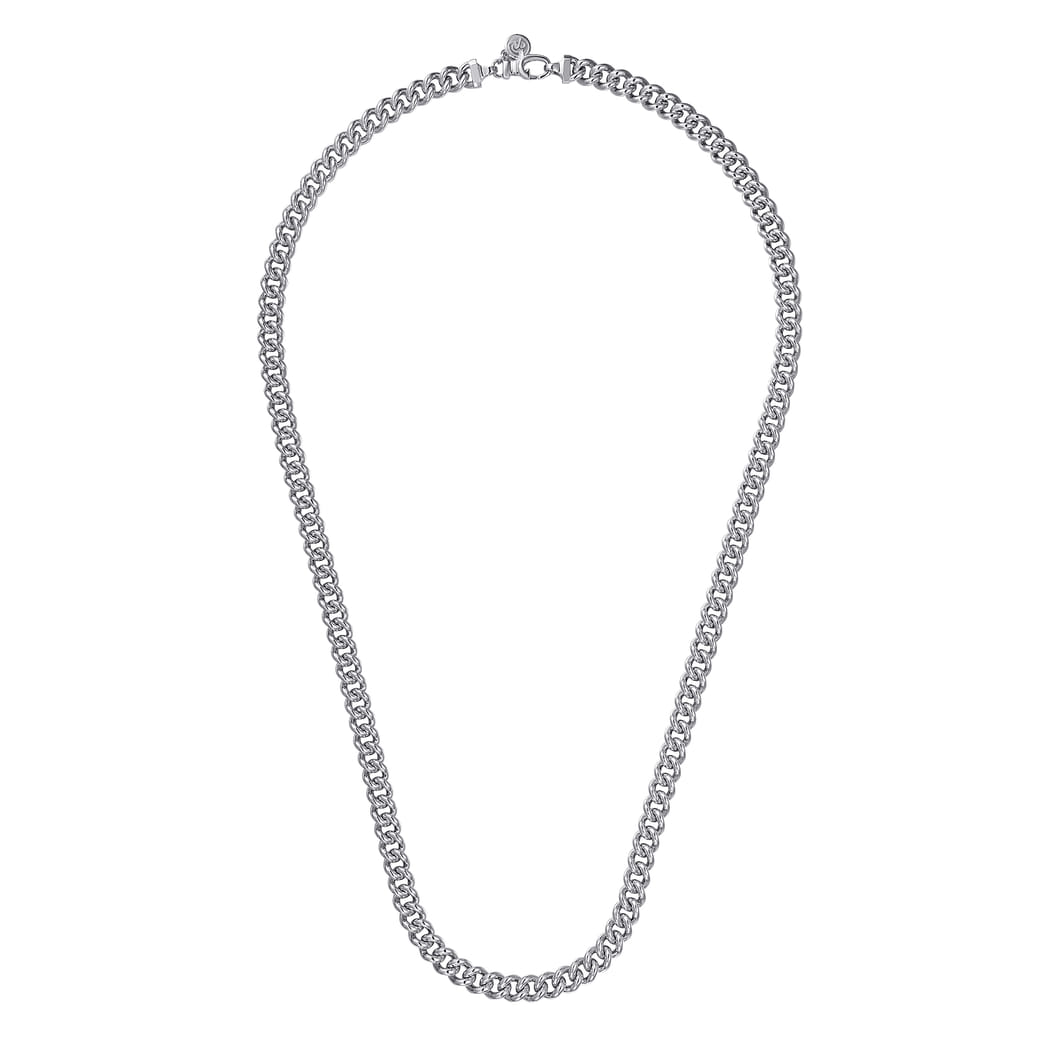 22 Inch 7mm 925 Sterling Silver Men's Solid Cuban Link Chain