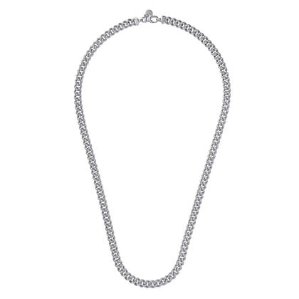 22 Inch 7mm 925 Sterling Silver Men's Solid Cuban Link Chain Necklace