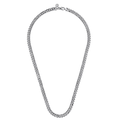 22 Inch 7mm 925 Sterling Silver Men's Solid Cuban Link Necklace