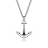 22 Inch 925 Sterling Silver Anchor Pendant Necklace