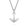 22 Inch 925 Sterling Silver Anchor Pendant Necklace