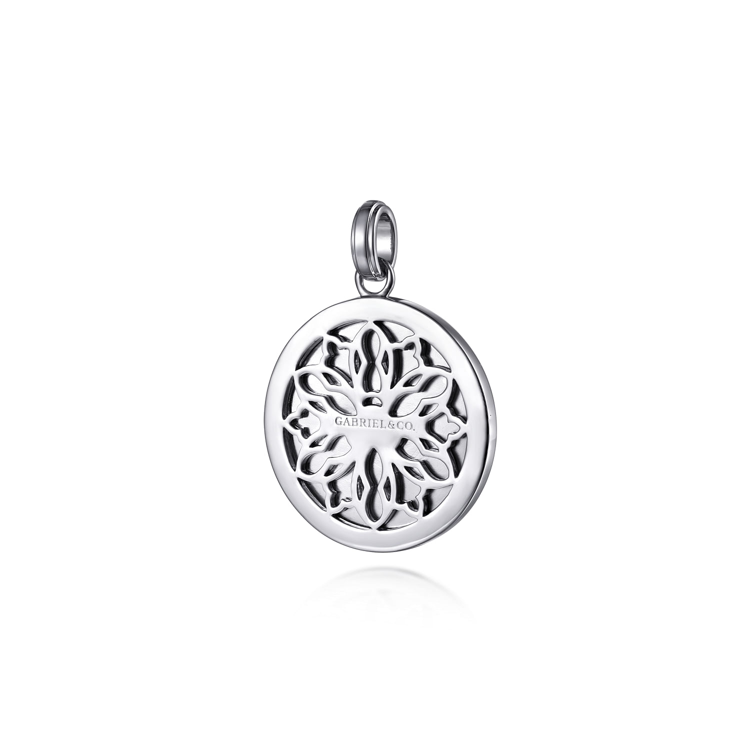 22 Inch 925 Sterling Silver Black Spinel Compass Pendant Necklace - Shot 2