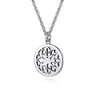 22 Inch 925 Sterling Silver Black Spinel Compass Pendant Necklace