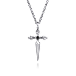 22-Inch-925-Sterling-Silver-Black-Spinel-Dagger-Pendant-Necklace1