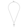 22 Inch 925 Sterling Silver Black Spinel Dagger Pendant Necklace