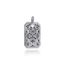 22 Inch 925 Sterling Silver Black Spinel Dog Tag Pendant Necklace