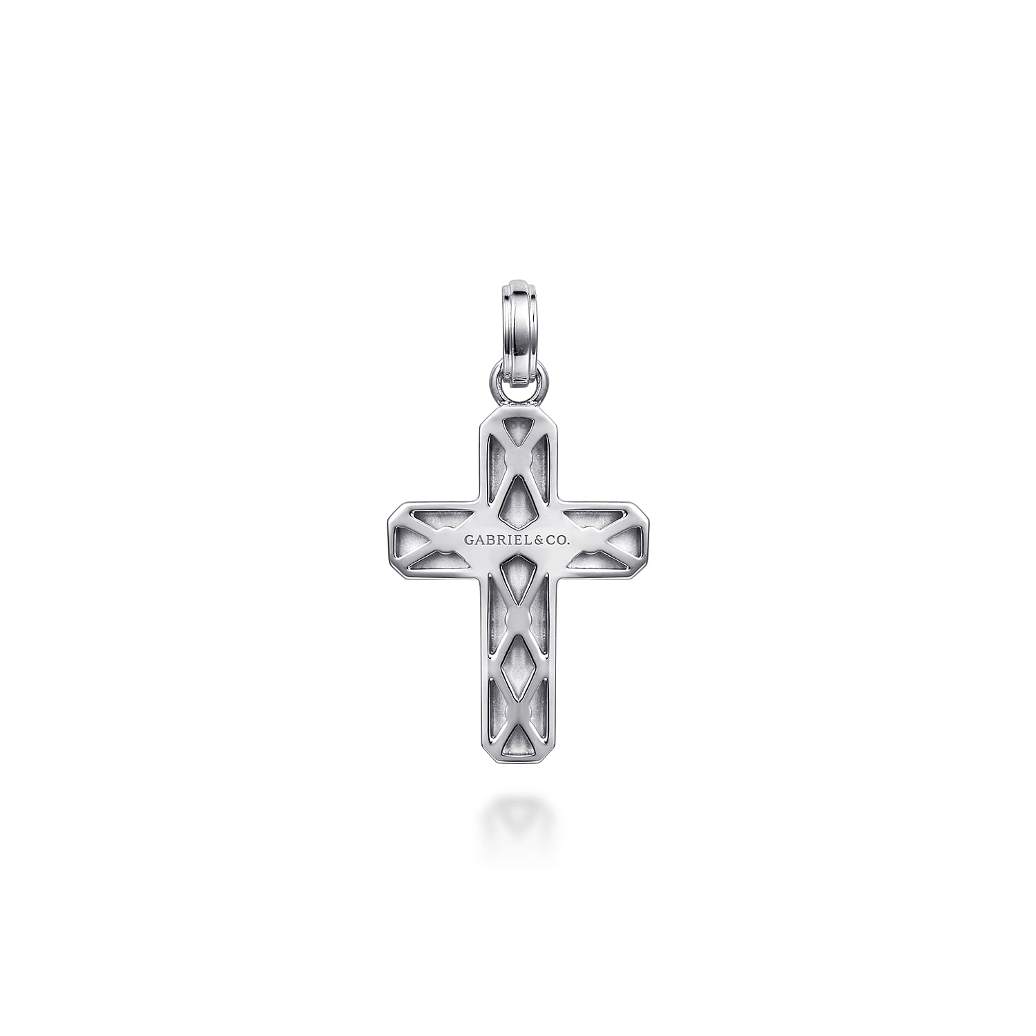 22 Inch 925 Sterling Silver Brushed Cross Pendant Necklace