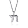 22 Inch 925 Sterling Silver Chai Pendant Necklace 