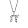 22 Inch 925 Sterling Silver Chai Pendant Necklace 
