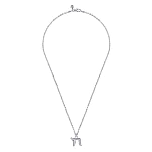 22 Inch 925 Sterling Silver Chai Pendant Necklace 