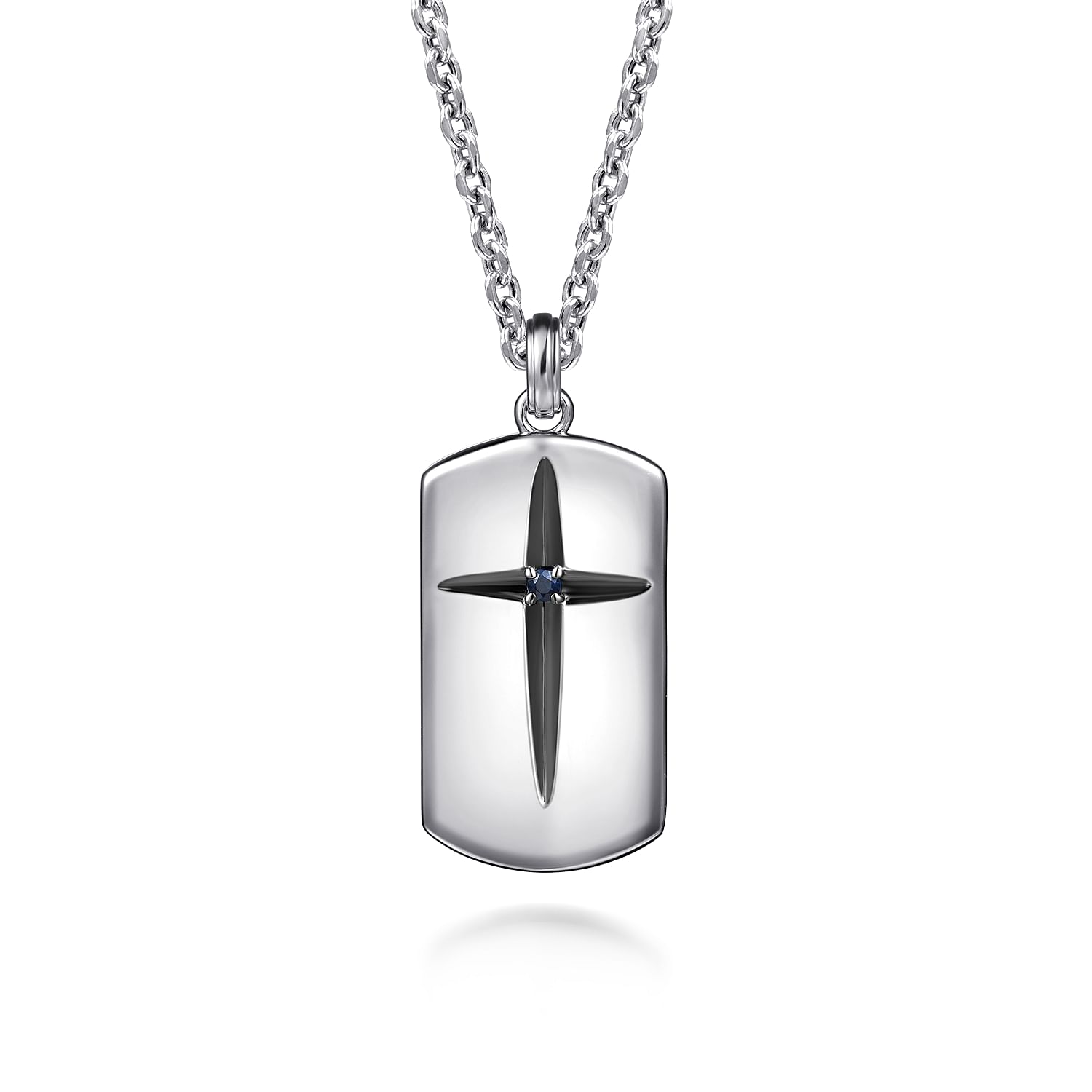 22 Inch 925 Sterling Silver Cross Dog Tag Pendant Necklace 950. Shop Men Necklaces Gabriel Co