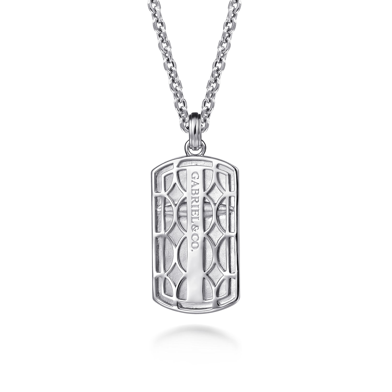 F_doggies  22 Inch 925 Sterling Silver Cross Dog Tag Pendant Necklace