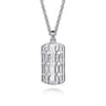 22 Inch 925 Sterling Silver Cross Dog Tag Pendant Necklace