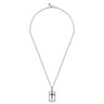 22 Inch 925 Sterling Silver Cross Dog Tag Pendant Necklace