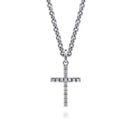 22 Inch 925 Sterling Silver Cross Pendant Necklace