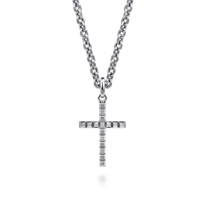 22 Inch 925 Sterling Silver Cross Pendant Necklace