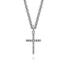 22 Inch 925 Sterling Silver Cross Pendant Necklace