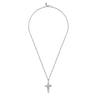 22 Inch 925 Sterling Silver Diamond Cross Pendant Necklace - 0.2 ct