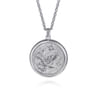 22 Inch 925 Sterling Silver Diamond Eagle Medallion Pendant Necklace - 0.06 ct
