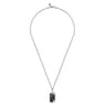 22 Inch 925 Sterling Silver Dog Tag Pendant Necklace with Skull