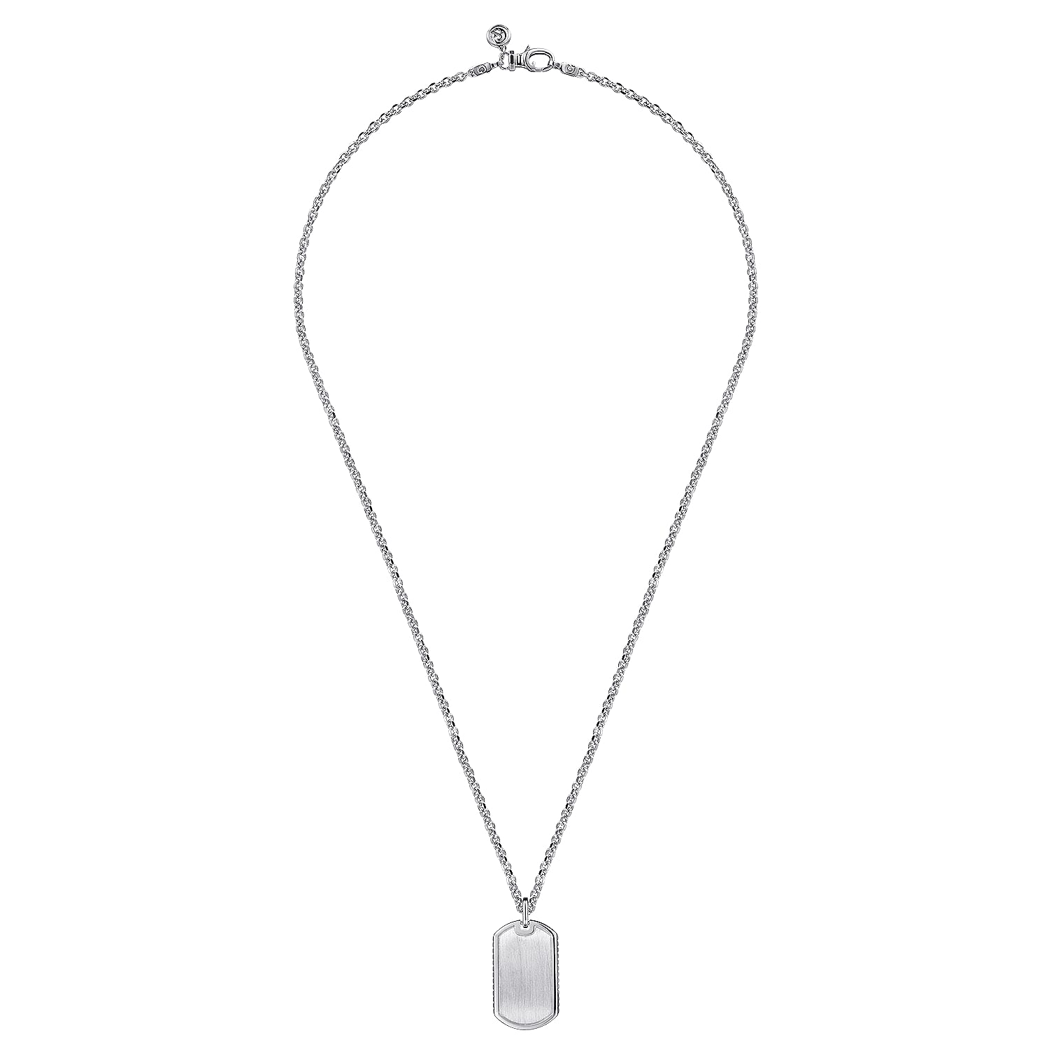 22 Inch 925 Sterling Silver Dog Tag Pendant Necklace @ $460