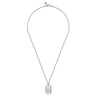 22 Inch 925 Sterling Silver Dog Tag Pendant Necklace